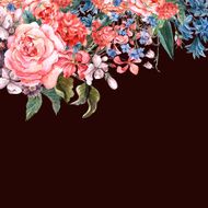 Greeting Card Floral Bouquet with roses N3