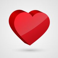 Shiny 3d red heart