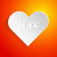 Valentine card with paper heart Vector illustration