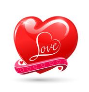 Heart Love red glossy symbol