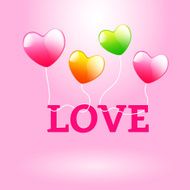 Valentine day Heart balloon and LOVE text