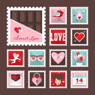 Valentines day Love stamps