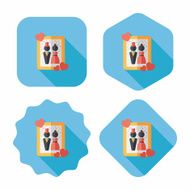 wedding photo flat icon with long shadow eps10 N21