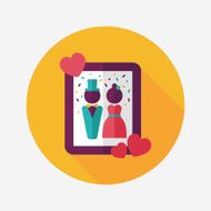 wedding photo flat icon with long shadow eps10 N23