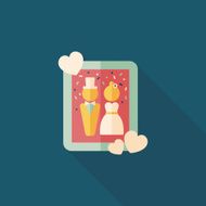 wedding photo flat icon with long shadow eps10 N25