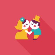 wedding couple flat icon with long shadow eps10 N54
