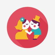 wedding couple flat icon with long shadow eps10 N55