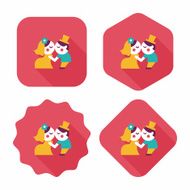 wedding couple flat icon with long shadow eps10 N56
