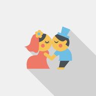 wedding couple flat icon with long shadow eps10 N57