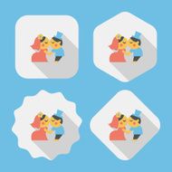 wedding couple flat icon with long shadow eps10 N58