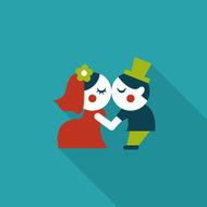 wedding couple flat icon with long shadow eps10 N59