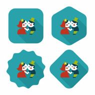 wedding couple flat icon with long shadow eps10 N60