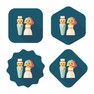 wedding couple flat icon with long shadow eps10 N61