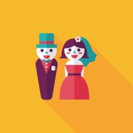 wedding couple flat icon with long shadow eps10 N62