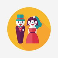 wedding couple flat icon with long shadow eps10 N63