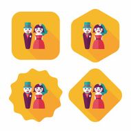 wedding couple flat icon with long shadow eps10 N64