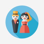 wedding couple flat icon with long shadow eps10 N65