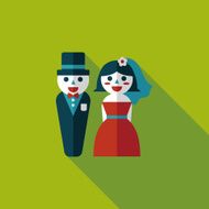 wedding couple flat icon with long shadow eps10 N67