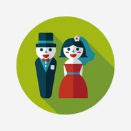 wedding couple flat icon with long shadow eps10 N68