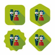 wedding couple flat icon with long shadow eps10 N69