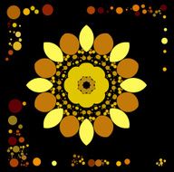 Gold Brown Spiral Fire Flaming Flower N7