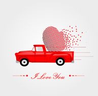 Pickup Truck with Lovely Heart