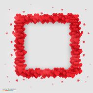 Rectangle photo frame made of many hearts