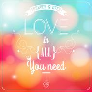 Romantic card on a soft blurry background N2