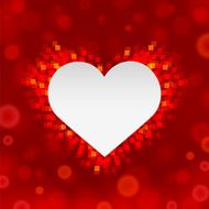 Postcard heart on background