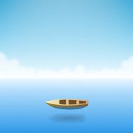 Empty boat in the ocean