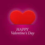 Valentine's day greetings card with big red heart