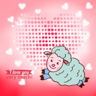 Illustration drawn by animal sheep declaration of love N2