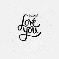 Simple Love You Concept with Winged Heart