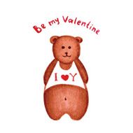 Lovely watercolor postcard for Valentine's day