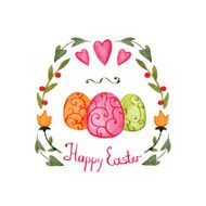 Beautiful Easter card in watercolors