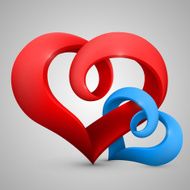 Vector heart in the form of tape