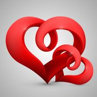 Vector heart in the form of tape N2