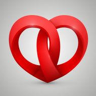 Vector heart in the form of tape N3