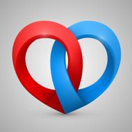 Vector heart in the form of tape N4