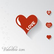 Heart icon Valentine greeting card N2