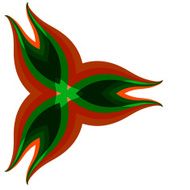 fantastic exotic flower red and green N2