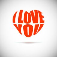 Heart formed from I love you text