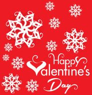 Valentine Day Text Background with Heart &amp; Flower