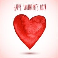 Red watercolor heart for Valentine&#039;s day
