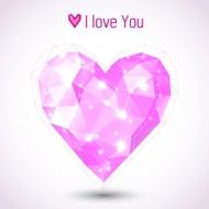 Triangle pink heart illustration N2