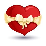 Valentine heart with a beige bow-knot