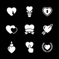 Set icons of heart