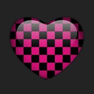 alentines Day Glossy Emo Heart Pink and Black Checkers