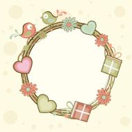 Blank frame with love bird for Valentines Day