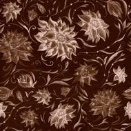 Vintage brown flower pattern N2